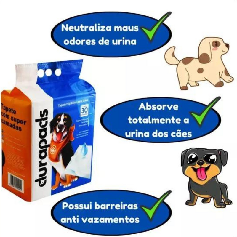 Tapete Higiênicos Para Cães - Durapads 30 unidades